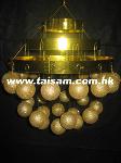 TS60031GOL GLITTER BALL DANGLE DECORATION  SIZE: DIA.33CM X H. 20CM (GOLD)